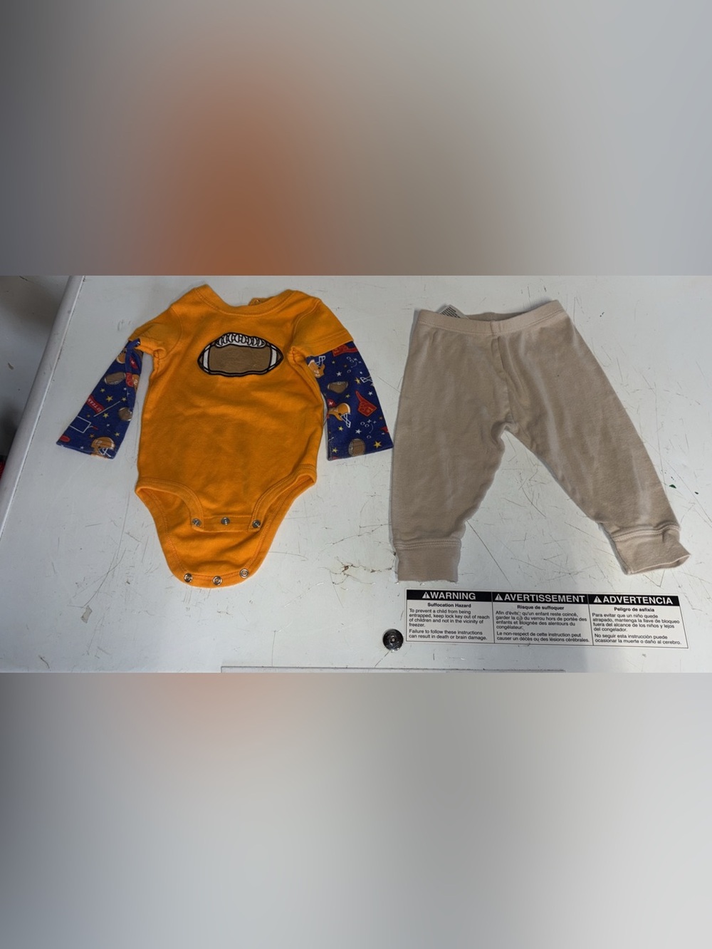 cloud island pants and falls creek long sleeve onesie size 6-9m for baby boy